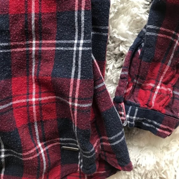 Flannel plaid long sleeve casual button down shirt - Picture 6 of 6